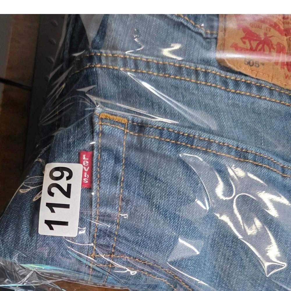 Levis 505 Regular Fit Mens Jeans 34x34 Medium Wash Blue Straight Leg Denim‎